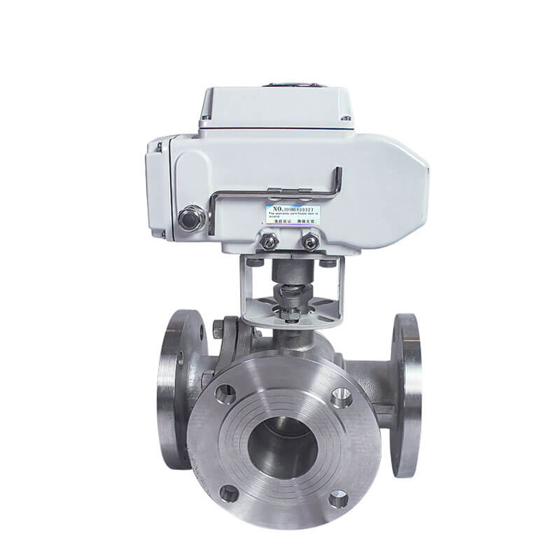 HK60-Q-TF Flanged 3 Way Electric Actuator Ball Valve